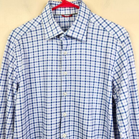 Stone Rose Hi-Tech Dresswear Mens Long Sleeve Gingham Print Button Down Small - Picture 3 of 7